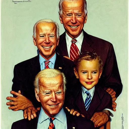 Image similar to joe biden by norman rockwell