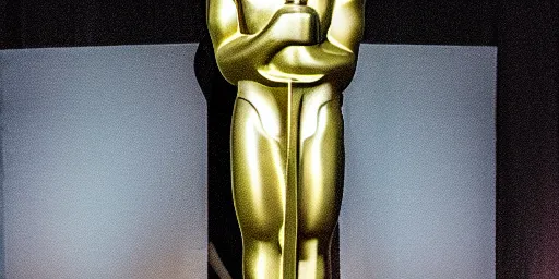 Image similar to an actress giving academy awards acceptance speech in the spotlight on the stage