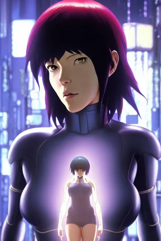 Image similar to weta disney pixar movie still portrait photo of ghost in the shell anime : : as motoko kusanagi by pixar : : by ilya kuvshinov, rossdraws, artgerm, maxim cover, octane render, 3 d, volumetric lighting, anti aliasing, raytracing : :