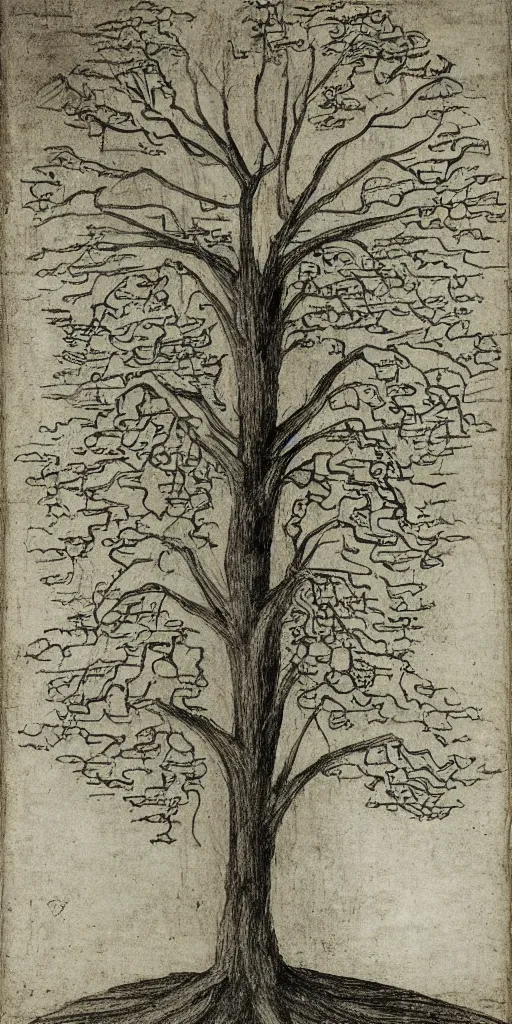 Prompt: davinci draws the tree of life