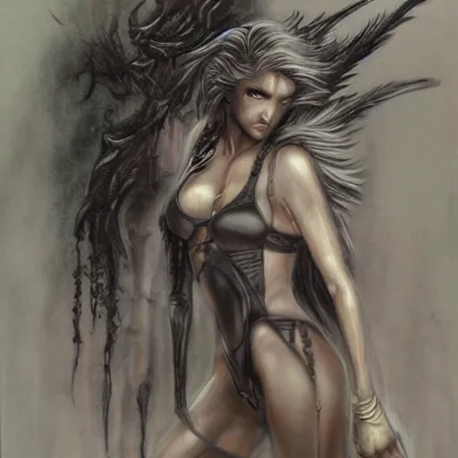 Prompt: a painting in the style of theodore jasper and in the style of luis royo.