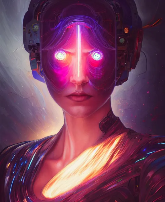 Image similar to a whirlwind of souls rushing inside the metaverse, half body, glowin eyes, android, cyborg, cyberpunk face, by loish, d & d, fantasy, intricate, elegant, highly detailed, colorful, vivid color, digital painting, artstation, concept art, art by artgerm and greg rutkowski and alphonse mucha and ruan jia