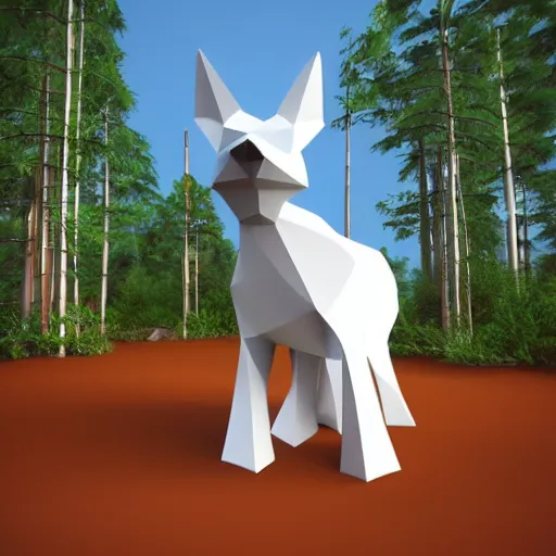 Prompt: cute 3 d low - polygon render of a forest animal, smooth white background, soft focus, centered