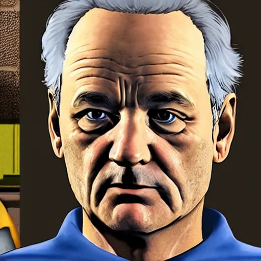 Prompt: bill murray in gta, screenshot, promotional screenshot