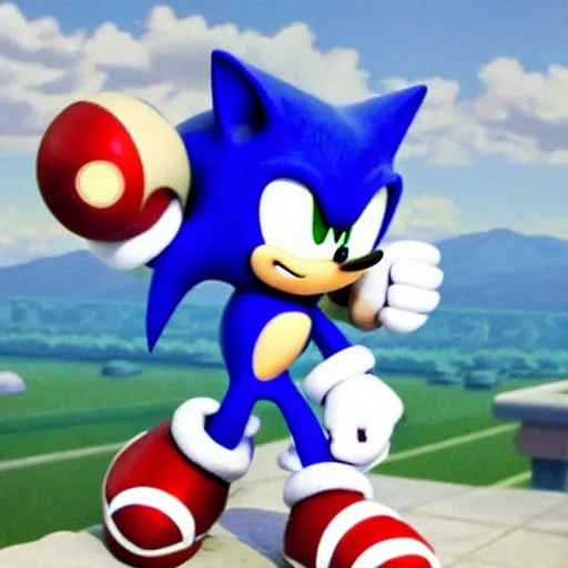 Image similar to sonic the hedgehog as a megaman boss