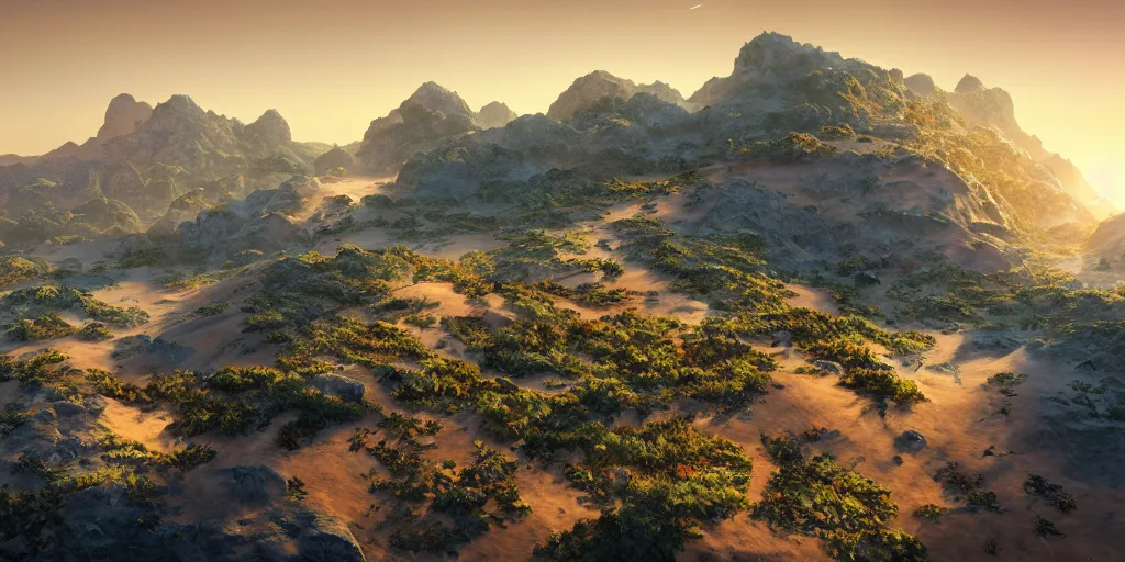 Prompt: Lively landscape of a socotra island, realistic detailed digital art by Maxwell Boas Jessica Rossier Christian Dimitrov Anton Fadeev trending on Artstation CGSociety rendered in Unreal Engine 4k HQ