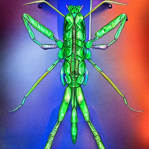 Image similar to a cyberpunk mantis