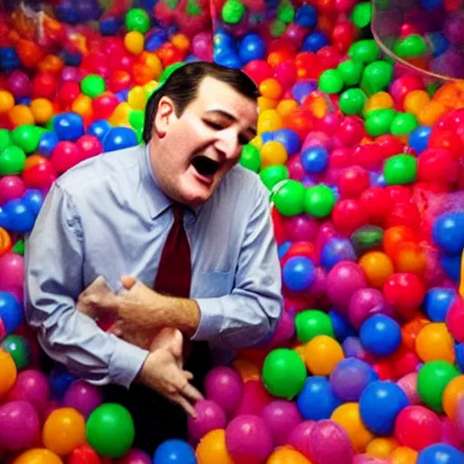 Image similar to Ted Cruz crying in a ball pit