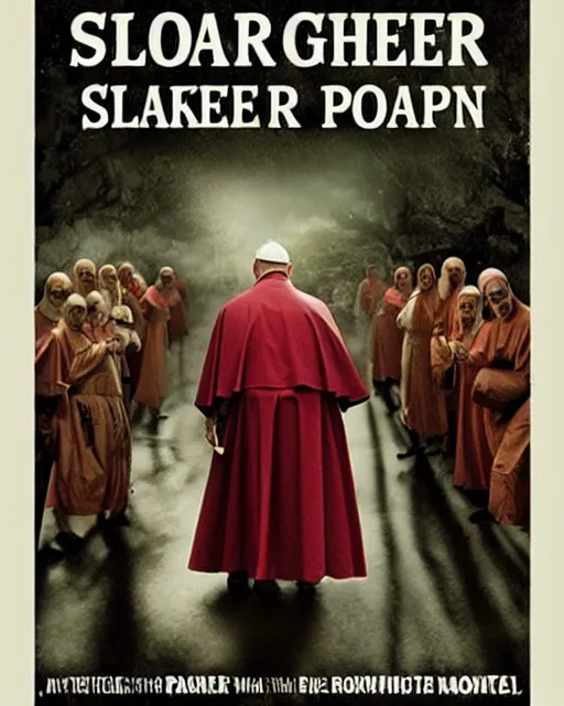Prompt: poster for a slasher film about the Pope