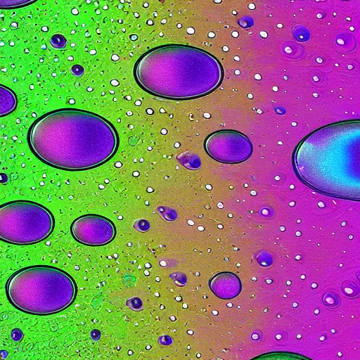 Prompt: Psychedelic droplets of water, digital