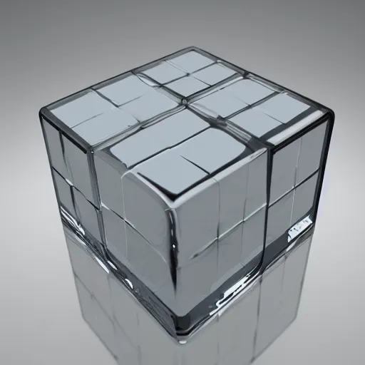 Prompt: transparent cube, 3 d render
