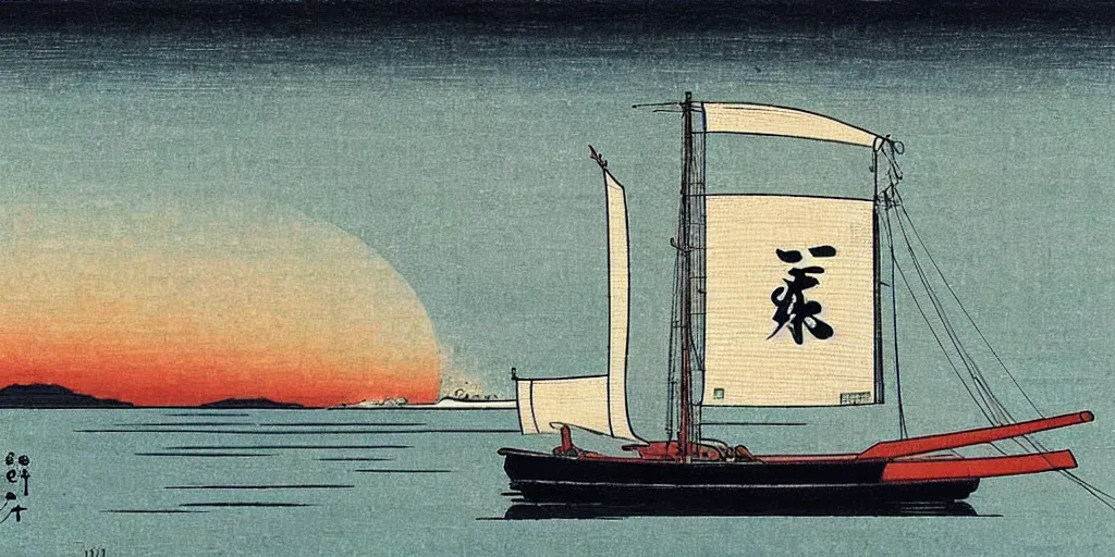 Image similar to 🖼 🌅 ⛵. shin - hanga.