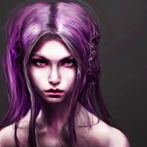 artstation young girl with purple eyes and tentacles | Stable Diffusion ...