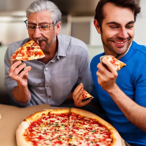 Image similar to people enjoying a pizza in the year 2450, 8k ultra hd, hyper detailed