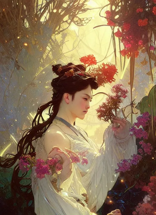 Prompt: 僕 の 打 ち 上 け 花 火. fantasy, regal, by greg rutkowski, thomas kindkade, alphonse mucha