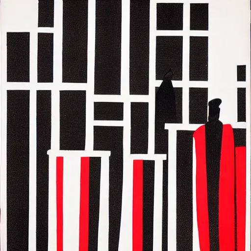 Prompt: crowd in saint petersburg, by saul bass, red black white colors