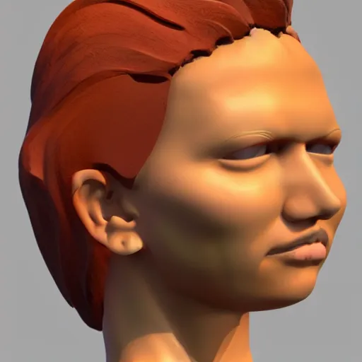 Image similar to Amber Midthunder, 3D Model, head sculpt