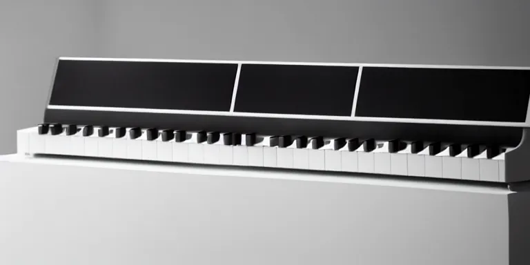 Prompt: dezeen showroom , minimalissimo, archdaily, ignant, teenage engineering moad, mother of all decks, product design concept, product shot of moog melotron juno synthesizer made by jony ives , love hulten, dieter rams, 8k, high detailed photo