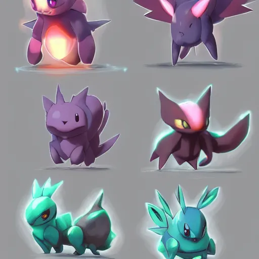 Image similar to translucent cute pokemon like pet with cute eyes, dark colors smoke spiritual fantasy digital art by artgem, studio ghibli, clean cel - shaded vector art, style artstation, style greg rutkowski, octane render, unreal engine 6, epic game graphics, fantasy, conceptual art, ray tracing