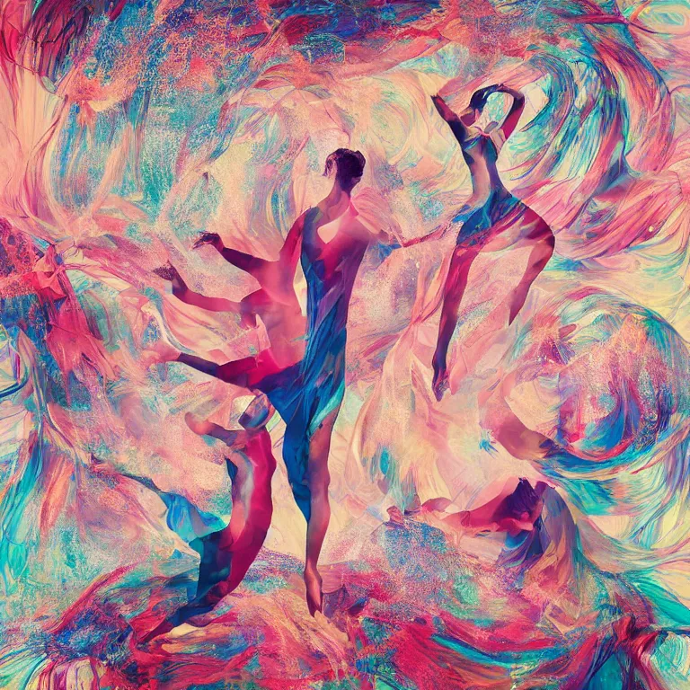 Image similar to beautiful album cover design featuring beautiful dancers by Jonathan Zawada