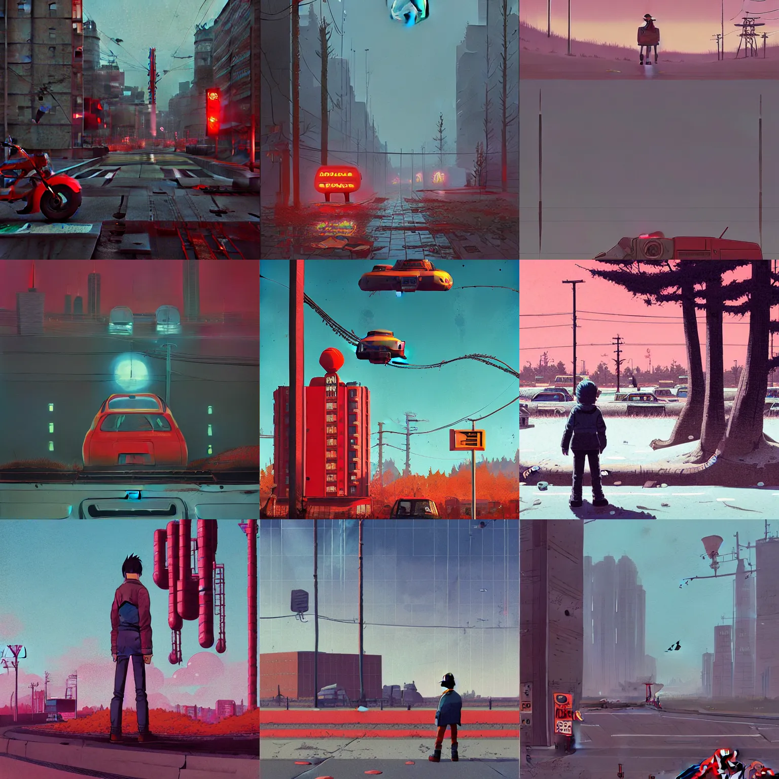 Image similar to akira, by simon stalenhag