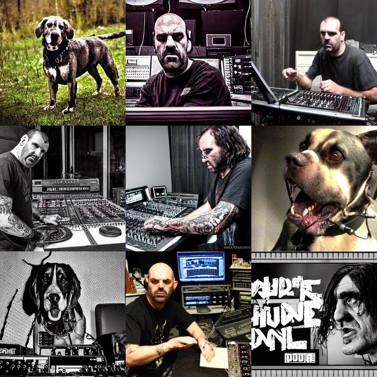 Prompt: the hound mad mutt mixing industrial music