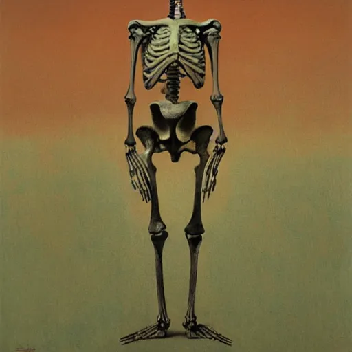 Prompt: a skeleton posing, wearing a dress, by Zdzislaw Beksinski and (((((Marat Safin)))))