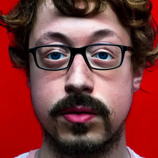 Prompt: close-up portrait of Sam Hyde in the style of James Jean, rule of thirds, sigma male, cinematic, kyoto japan setting