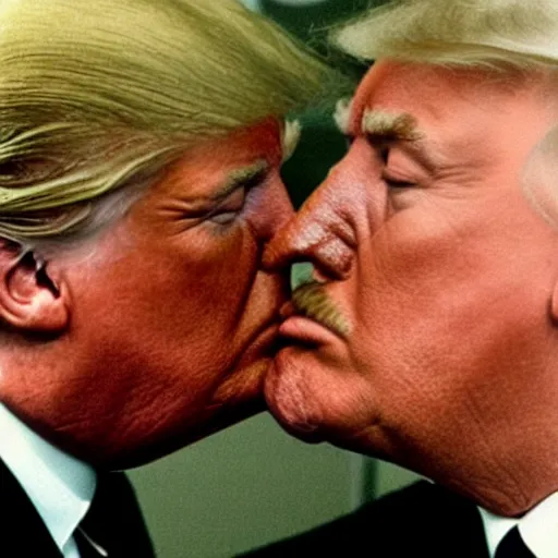 Image similar to still of donald trump kissing adolf hitler