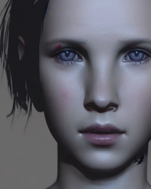 Image similar to portrait of millie bobby brown by yoji shinkawa, octane render