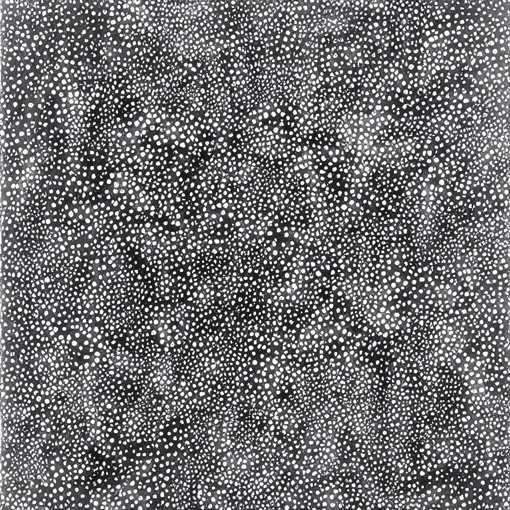 Image similar to camo made of teeth, smiling, abstract, rei kawakubo artwork, cryptic, dots, stipple, lines, splotch, color tearing, pitch bending, color splotches, hearts, dark, ominous, eerie, minimal, points, technical, old painting