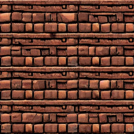 Prompt: steampunk brick texture, seamless texture, 3 d material