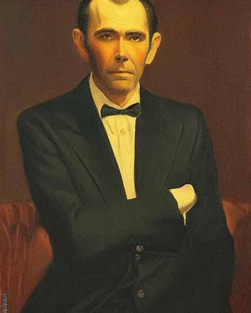 Image similar to portrait of Hank Williams Sr by Jean-Leon Gerome cinematic light, full face, symmetrical face