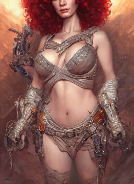 Image similar to Christina Hendricks as a ruggedly handsome heroine, tasteful, intricate, elegant, highly detailed, centered, digital painting, artstation, concept art, smooth, sharp focus, illustration, artgerm, donato giancola, Joseph Christian Leyendecker, WLOP