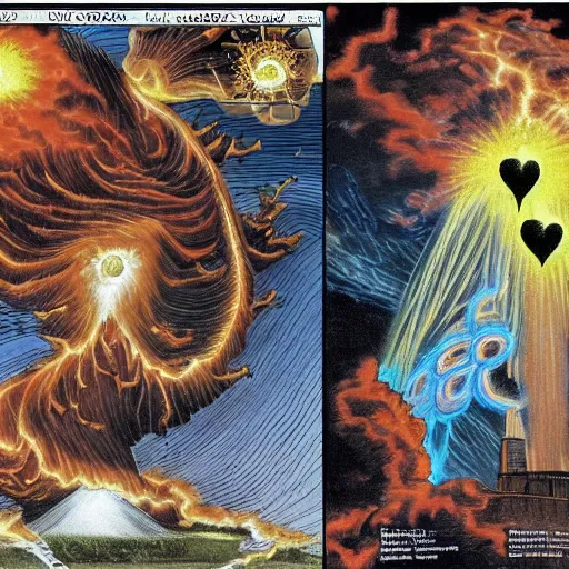 Image similar to the god of hybrid of tornado and nuclear explosion