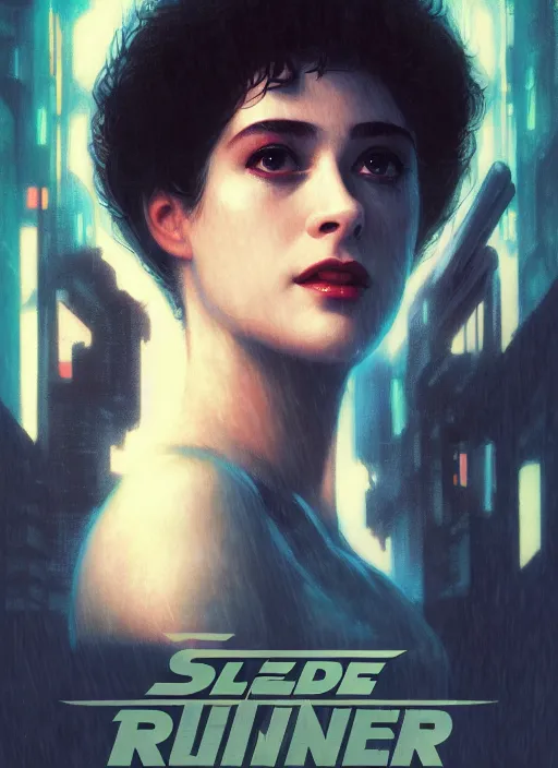 Image similar to movie poster, blade runner, sean young, octane render, highly detailed, digital painting, artstation, concept art, smooth, sharp focus, illustration, art by artgerm and greg rutkowski and alphonse mucha and william - adolphe bouguereau