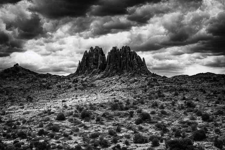 Image similar to distant alien spaceship in the style of ansel adams, black and white, old, master photography by ansel adams