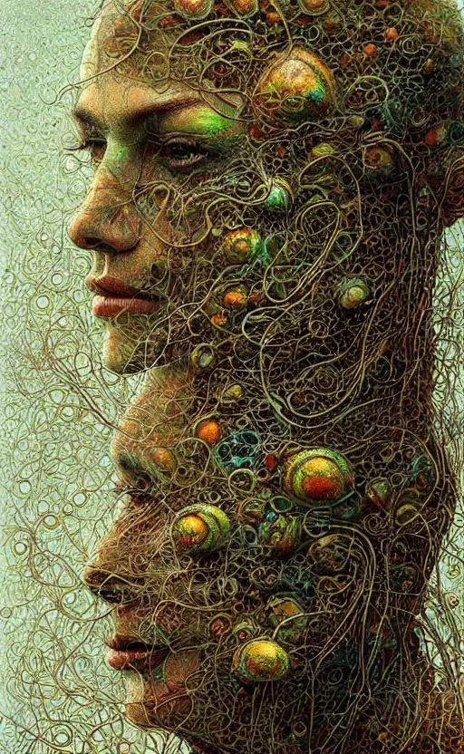 Image similar to beautiful psychedelic shaman covered in amanita mushrooms in the style of peter gric