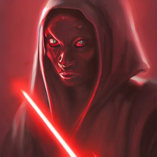 Image similar to portrait of a woman by greg rutkowski, young sith lord darth talon, red and black skin, star wars expanded universe, wearing black robes, she is about 2 0 years old, highly detailed portrait, digital painting, artstation, concept art, smooth, sharp foccus ilustration, artstation hq