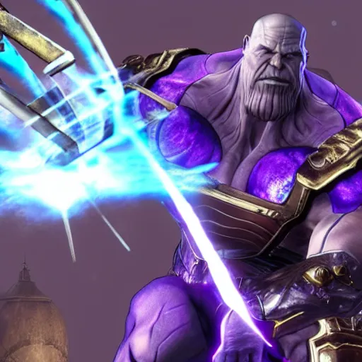 Prompt: thanos in soul calibur