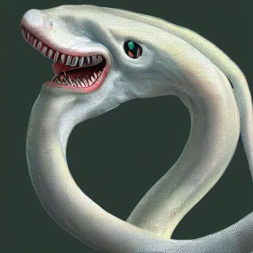 Prompt: albino serperior realistic very very very detailed photorealistic 4k digital painting