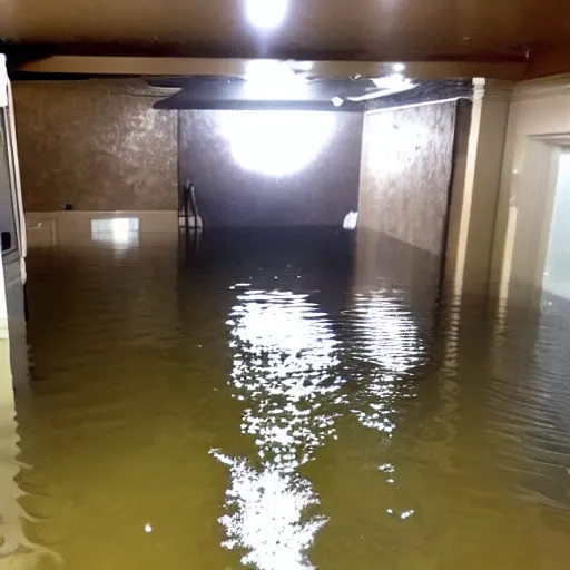 Prompt: a flooded basement, craigslist photo