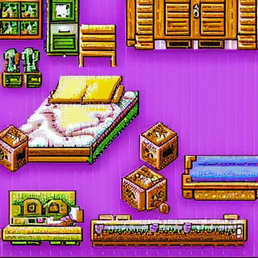 Image similar to 9 0 s bedroom, beautiful detailed pixel art, intricate details, beautiful, dithered gradients, volumetric lighting, old school computer game graphics, crpg, d & d, pixel art