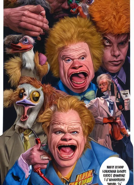 Image similar to portrait of Howard The Duck (1986) in Society (1989), highly detailed, centered, solid color background, digital painting, artstation, concept art, smooth, sharp focus, illustration, artgerm, donato giancola, Joseph Christian Leyendecker, Les Edwards, Ed Repka, WLOP, Artgerm