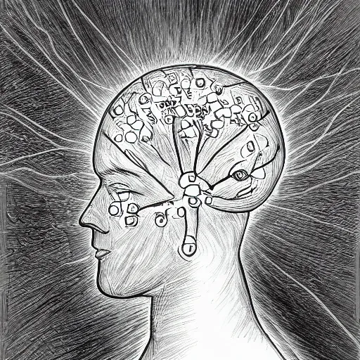 Prompt: A sketch of the inside of the mind of God