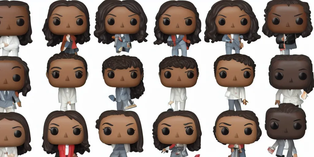 Image similar to funko pops, cast from the office, white background