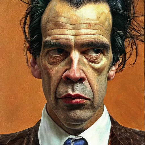 Image similar to high quality high detail painting by lucian freud, hd, nick cave