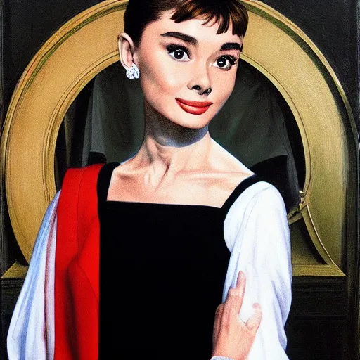 Image similar to audrey hepburn art by giovanni battista moroni