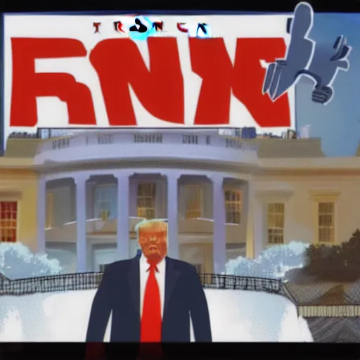 Image similar to Donald Trump in White House, ps1, video game, gameplay, retro,