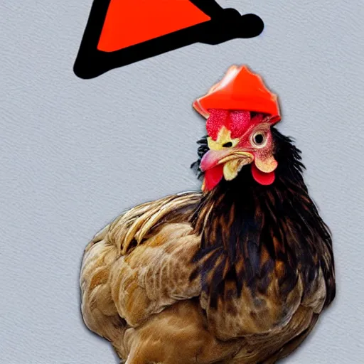 Image similar to chicken dressed as an inmate, real photo